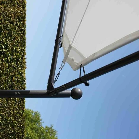 SIENA GARDEN Berlino Pavillon 400x400 Cm Gestell Aus Stahl, Anthrazit, Bezug Aus Polyester, 250g/m² In Weiß 4 SIENA GARDEN Berlino Pavillon 400x400 Cm Gestell Aus Stahl, Anthrazit, Bezug Aus Polyester, 250g/m² In Weiß – Bild 2