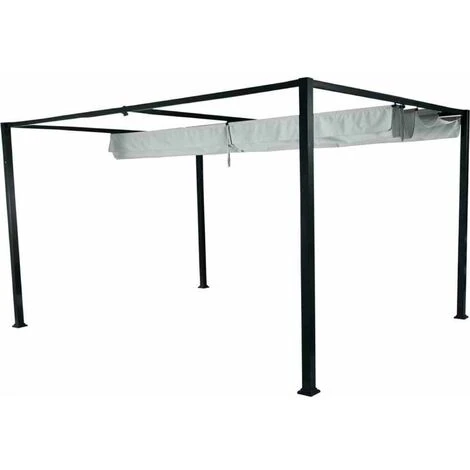 SIENA GARDEN Sky Pavillon 300x400 Cm, Hellgrau Gestell Aus Stahl/Aluminium, Anthrazit, Bezug Aus Polyester, 200g/m² In Hellgrau 4 SIENA GARDEN Sky Pavillon 300x400 Cm, Hellgrau Gestell Aus Stahl/Aluminium, Anthrazit, Bezug Aus Polyester, 200g/m² In Hellgrau – Bild 2