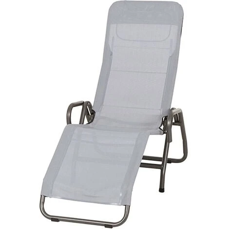 SIENA GARDEN Bäderliege 'Bito', Anthrazit, Textilgewebe In Hellgrau 3 SIENA GARDEN Bäderliege 'Bito', Anthrazit, Textilgewebe In Hellgrau