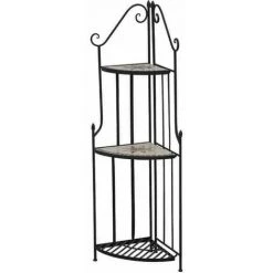 SIENA GARDEN Eckregal Stella 140x34 Cm Gestell Eisen / Mosaik-Optik