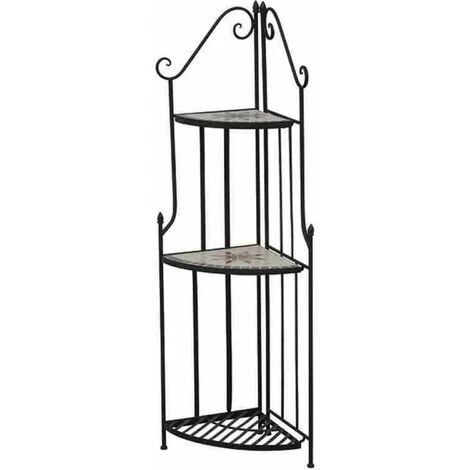 SIENA GARDEN Eckregal Stella 140x34 Cm Gestell Eisen / Mosaik-Optik 3 SIENA GARDEN Eckregal Stella 140x34 Cm Gestell Eisen / Mosaik-Optik